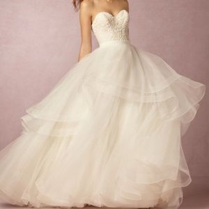 BHLDN Watters Wtoo Almira Skirt in Ivory Sz 4 NEW